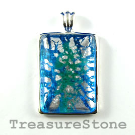 Pendant, glass, 23x33mm rectangle. Sold individually.