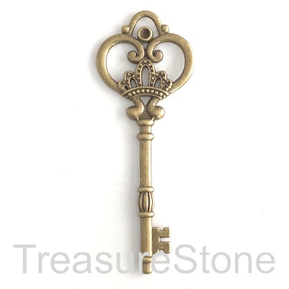 Pendant, brass-finished, 32x84mm key. Each. - Click Image to Close