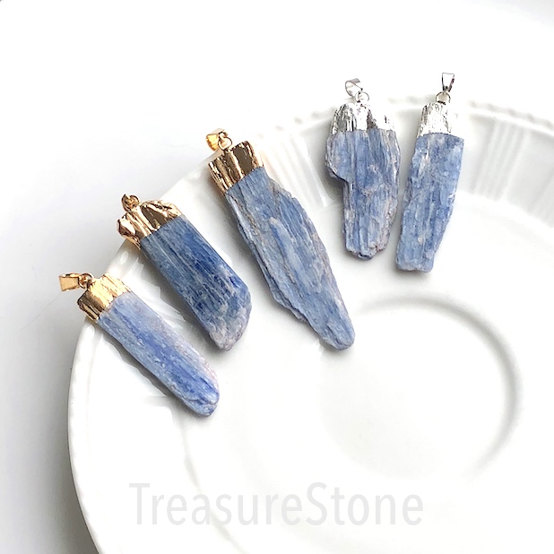 Pendant, rough kyanite, gold top. Sold individually. - Click Image to Close