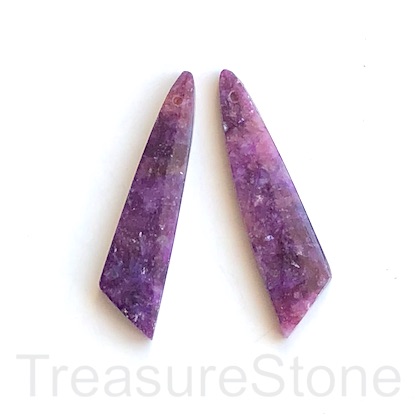 Pendant, lepidolite, about 12x44mm. Sold by a pair (2pieces)