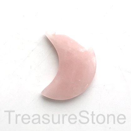 Pendant, rose quartz. 35x48mm moon. Each.