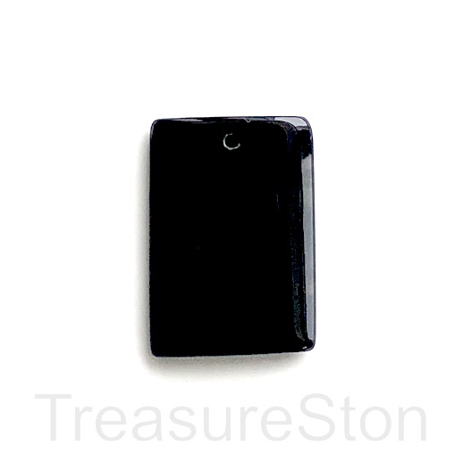 Pendant, black onyx, 25x35mm rectangle. Sold individually.