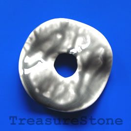 Pendant, Porcelain, 60mm wavy circle. Sold individually. - Click Image to Close