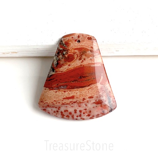 Pendant, red jasper. 41x46mm. Sold individually. - Click Image to Close