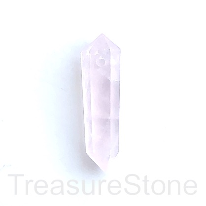 Pendant, rose quartz. 12x48mm. Sold individually.