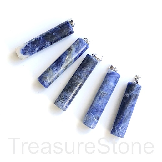 Pendant, sodalite. 12x50mm round tube. Sold individually.