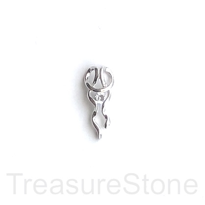 Pendant, sterling silver, 9x19mm. Sold individually.