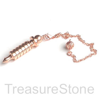 Pendulum, Pendant, 12x46mm, rose gold brass. Ea