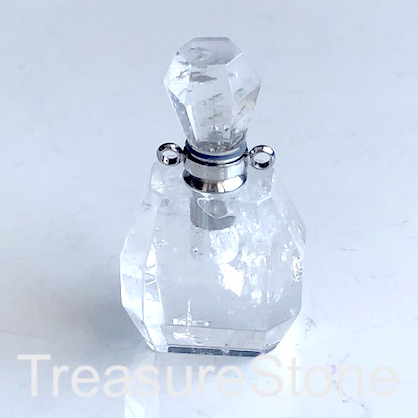 Pendant,clear crystal quartz.36mm perfume,essential oil bottle. - Click Image to Close