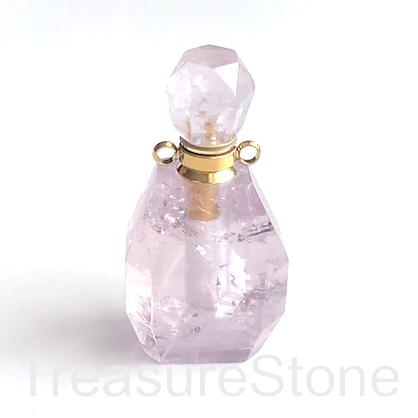Pendant, amethyst 2. 19x36mm perfume, essential oil bottle. ea