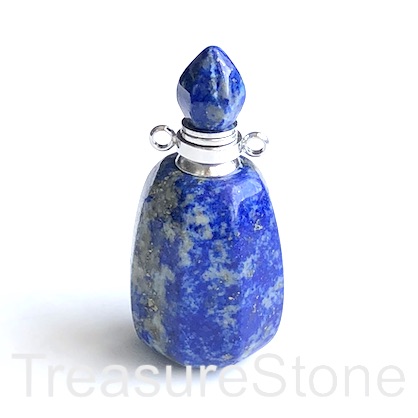 Pendant, lapis lazuli 2,18x35mm perfume, essential oil bottle.ea