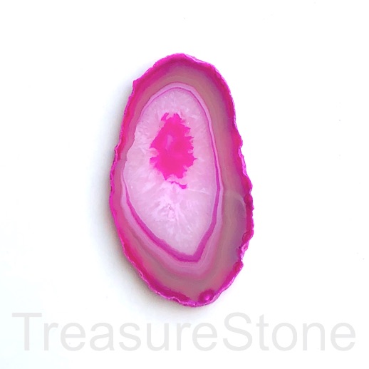 Cabochon, agate (dyed), pink. 35x63mm. Sold individually.