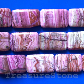 Bead, crazy lace agate (dyed), 20x30mm flat rectangle.15.5 inch.