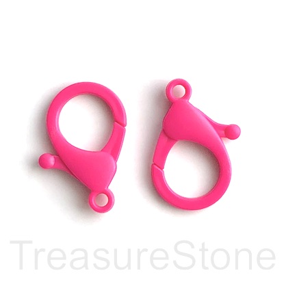 Lobster Clasp, plastic, pink, 35x25mm. Pack of 6.