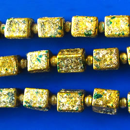 Bead, plated, gold, 6x7mm. Pkg of 23.