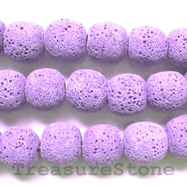Bead, lilac Lava (dyed), about 15mm. 15pcs.