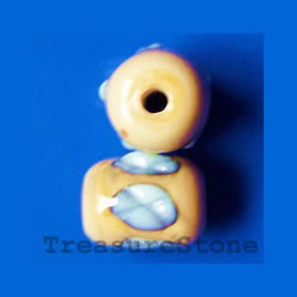Bead, lampworked glass, 9x12mm round tube. Pkg of 6.