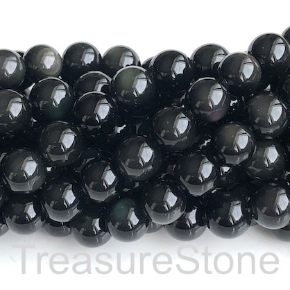 Bead, rainbow obsidian, 6mm round. 15-inch, 65pcs