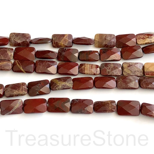 Bead, rainbow jasper,10x14mm faceted rectangle. 15.5-inch, 25pc