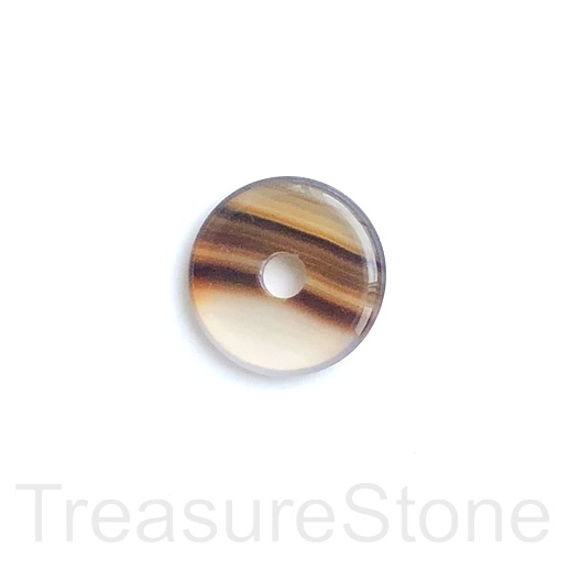 Pendant, agate (dyed), brown, 26mm donut. each. - Click Image to Close