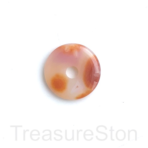 Pendant, agate (dyed), red, 26mm donut. each. - Click Image to Close