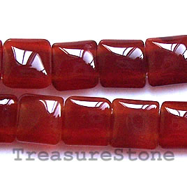 Bead, red agate(dyed), 10mm double-drilled. 16-inch strand.