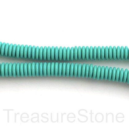Bead, resin, turquoise, 1.5x8mm disc. 15.5-inch, 185pcs