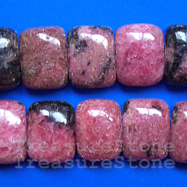 Bead, rhodonite. 11x16mm double-drilled, Sold per pkg of 33