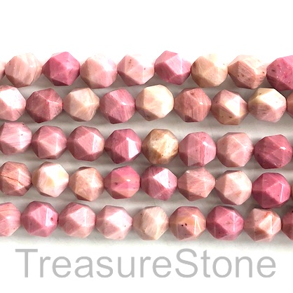 Bead, Rhodonite, 9x10mm, faceted nugget, star cut. 15-inch, 36