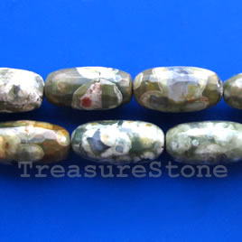 Bead, rhyolite, 8x17mm faceted oval. Sold pkg of 24.