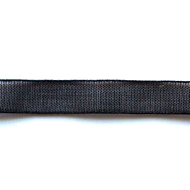 Organza ribbon, black, 7mm wide. Pkg of 6 meters.