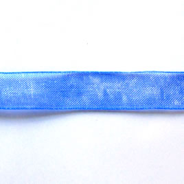 Organza ribbon, blue, 12mm wide. Pkg of 6 meters.
