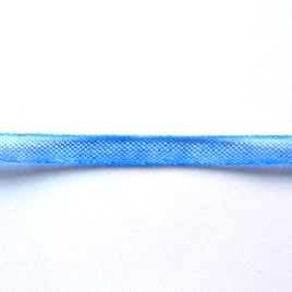 Organza ribbon, blue, 4mm wide. Pkg of 8 meters.