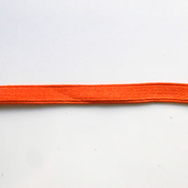 Ribbon, velvet and nylon, orange, 4mm wide. Pkg of 7 meters.
