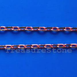 Chain,brass, rose-gold finished, 2x4mm rectangle. Pkg of 1 meter