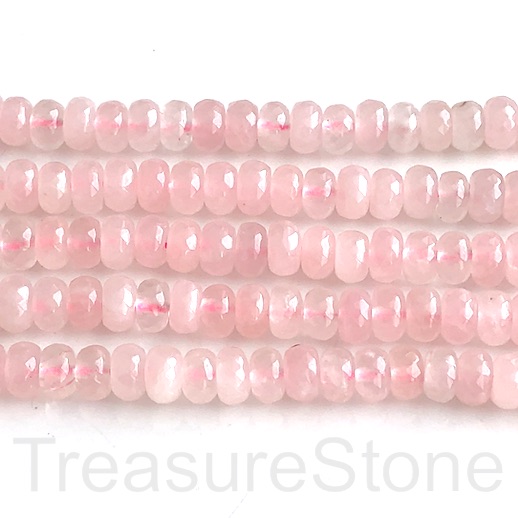 Bead, rose quartz, 5x8mm faceted rondelle. 15-inch, 77pcs - Click Image to Close