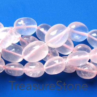 Bead, rose quartz, about about 14x17mm nugget. 16-inch
