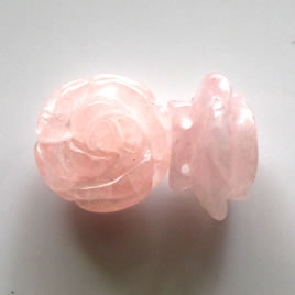 Spacer bead,Rose quartz,19mm handcarved flower.Sold individually