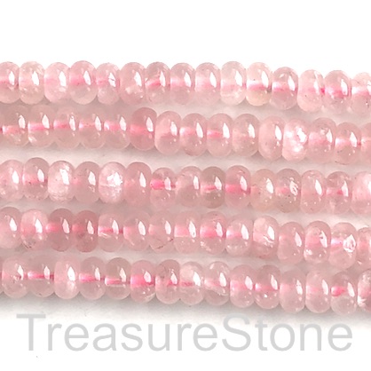 Bead, rose quartz, 5x8mm rondelle. 15-inch.