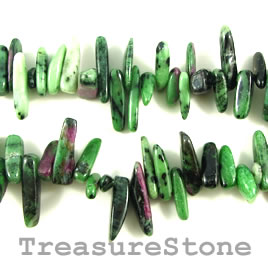 Bead, ruby zoisite, 12 to 22mm. 16-inch strand.