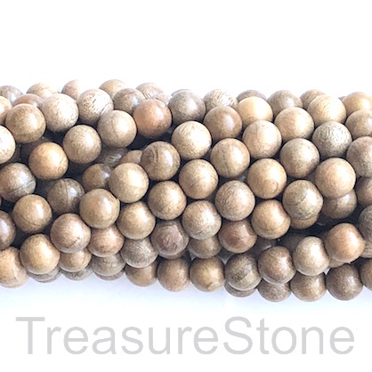 Bead, scented wood, light brown, 8mm round. Pkg of 108pcs.