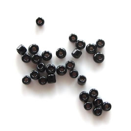 Bead, glass, black, #10, 2mm round. 15-gram, about 1200pcs.