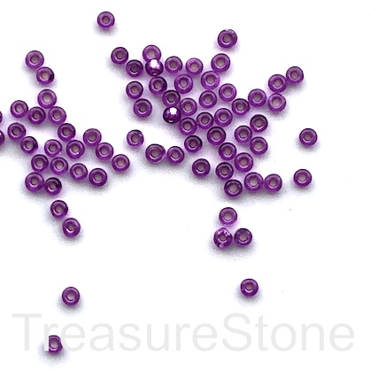 Seed bead, glass, violet, #10, 2mm round. 15-gram, about 1200pcs