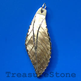 Pendant, shell, 20x50mm. Sold individually.