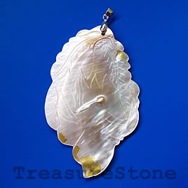 Pendant, shell, 60x100mm. Sold individually.