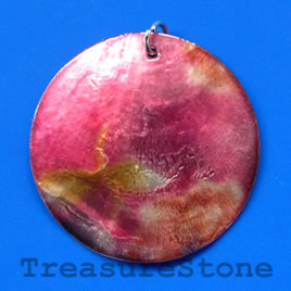 Pendant, shell, 39mm round. Sold individually.
