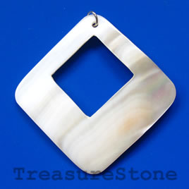 Pendant, shell, 60mm. Sold individually.