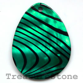 Pendant, shell, 39x50mm teardrop. Sold individually. - Click Image to Close