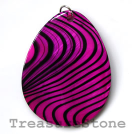Pendant, shell, 40x50mm teardrop. Sold individually. - Click Image to Close