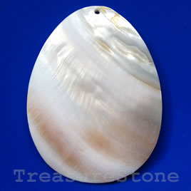 Pendant, shell, 50x70mm. Sold individually.